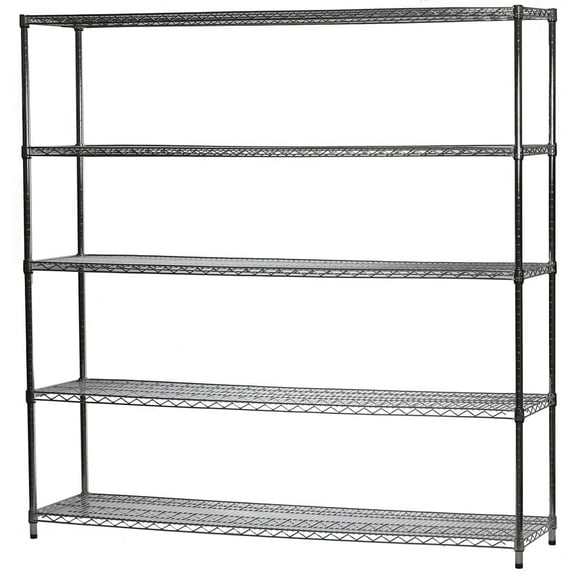 Shelving Inc. 18" d x 72" w x 72" h Chrome Wire Shelving with 5 Shelves