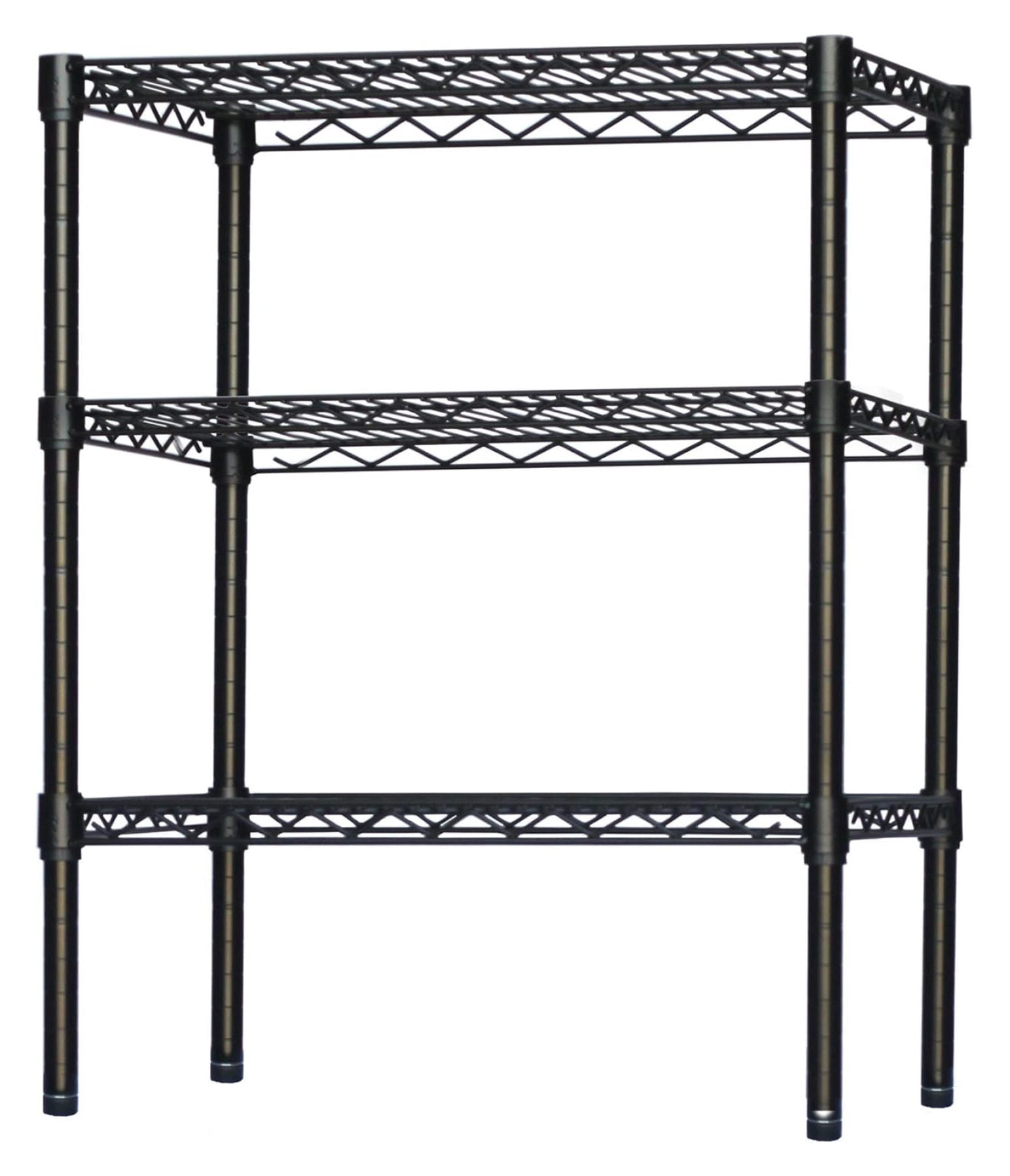 Shelving Inc. 18" d x " w x 34" h Black Wire Shelving with 3 Tier