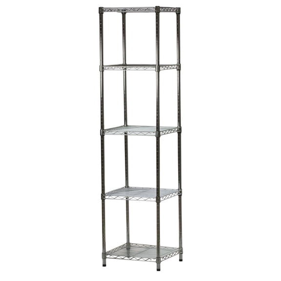 Shelving Inc. 21"d x 21"w x 72"h Chrome Wire Shelving with 5 Tier Shelves, Weight Capacity 800lbs Per Shelf