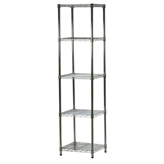 Shelving Inc. 21"d x 21"w x 72"h Chrome Wire Shelving with 5 Tier Shelves, Weight Capacity 800lbs Per Shelf