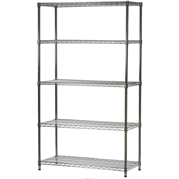 Shelving Inc. 21"d x 42"w x 54"h Chrome Wire Shelving with 5 Shelves
