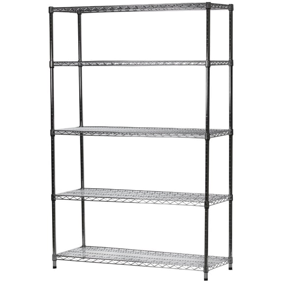 Shelving Inc. 21"d x 48"w x 84"h Chrome Wire Shelving with 5 Tier Shelves, Weight Capacity 800lbs Per Shelf