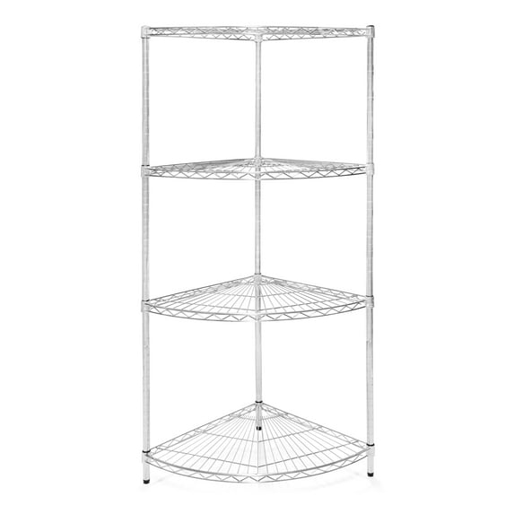 Shelving Inc. 24"d Radius Corner Wire Shelving with 4 Tier Shelves - 72" h, Weight Capacity 800lbs Per Shelf