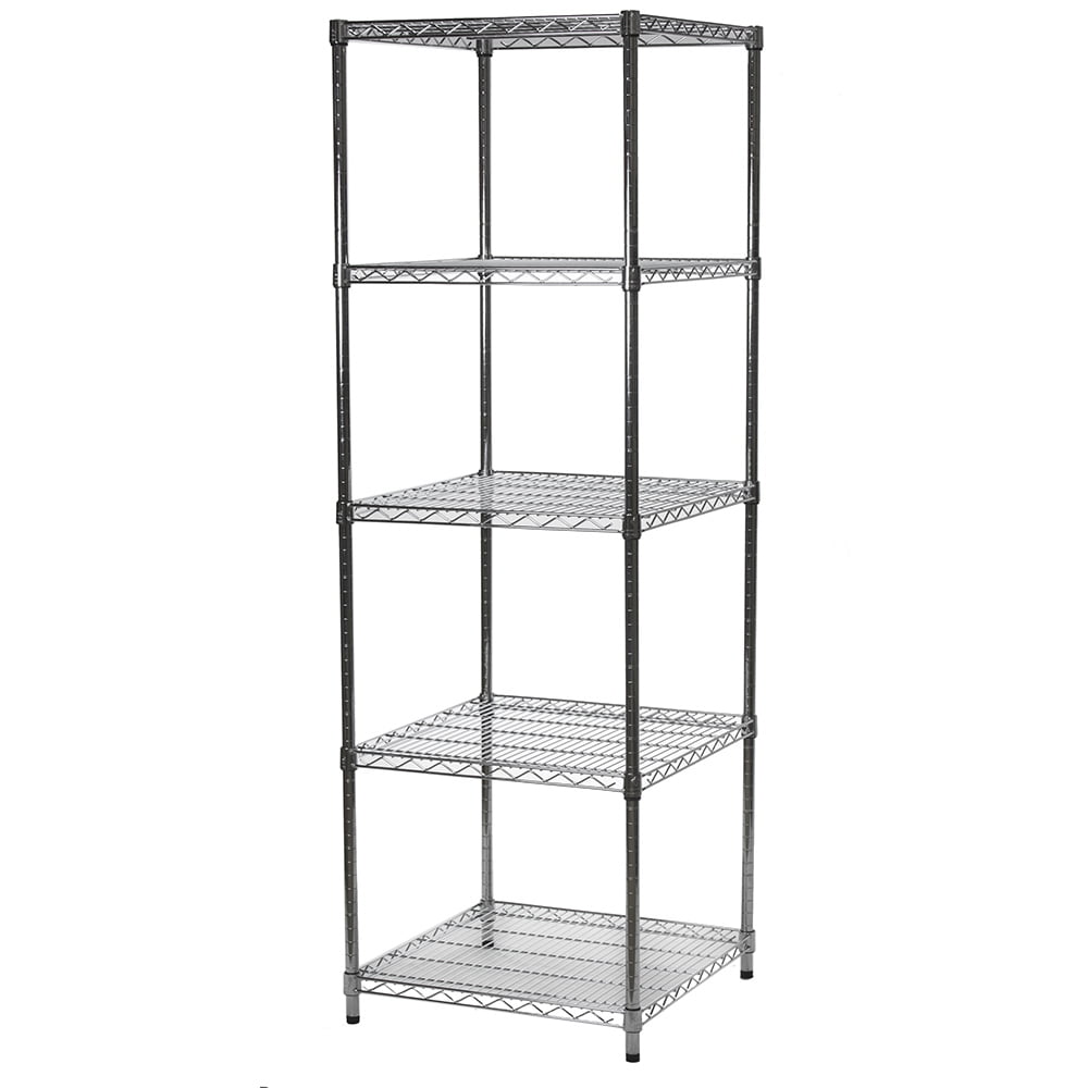 Shelving Inc. 24" d x 24" w x 72" h Chrome Wire Shelving with 5 Shelves
