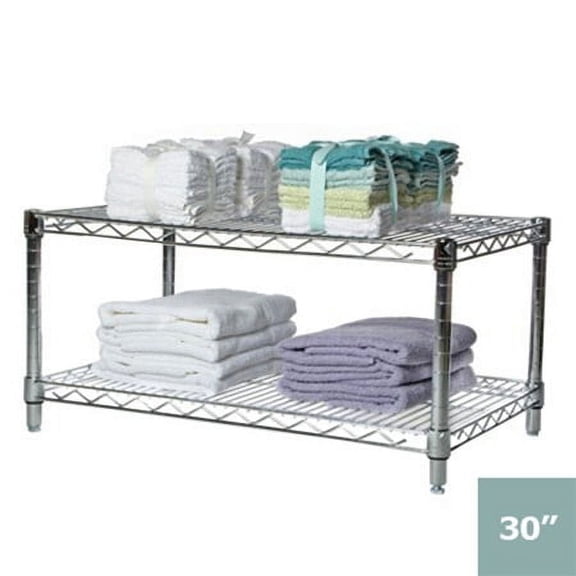 Shelving Inc. 24"d x 30"w Chrome Wire Shelving with 2 Shelves