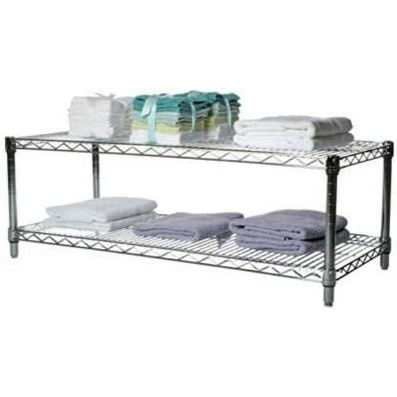 Shelving Inc. 24" d x 30" w Chrome Wire Shelving with 2 Tier Shelves, Weight Capacity 800lbs Per Shelf