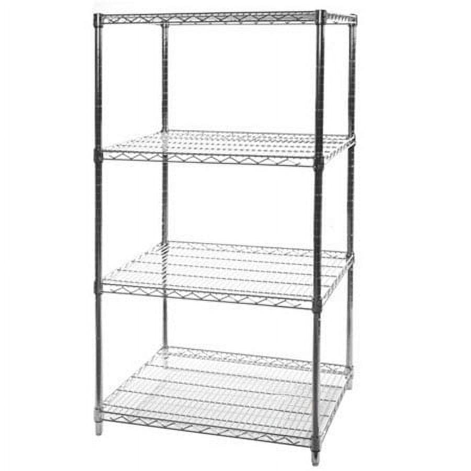 Shelving Inc. 24" d x 30" w x 72" h Chrome Wire Shelving with 4 Shelves