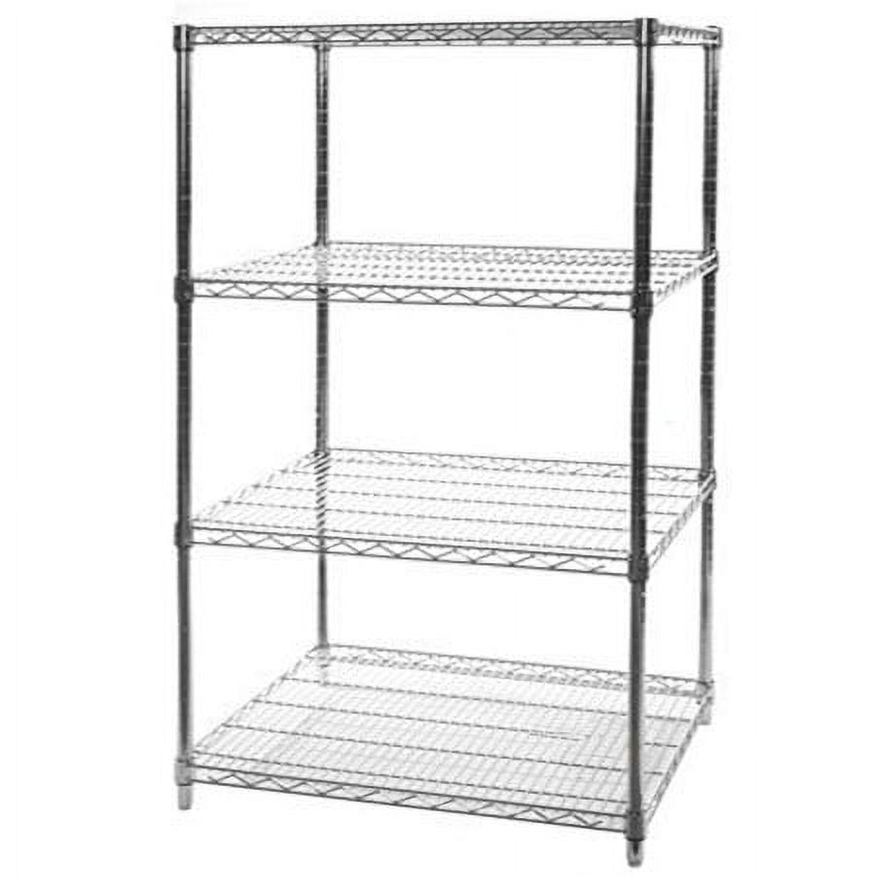 Chrome 4-Tier Wire Shelving Unit, 24"D x 36"W x 64"H