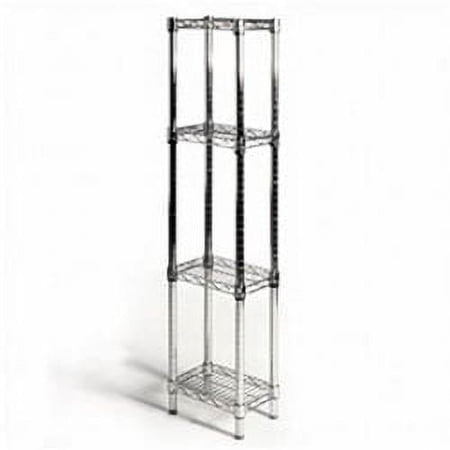 Shelving Inc. 8" d x 12" w x 96" h Chrome Wire Shelving with 4 Tier Shelves, Weight Capacity 800lbs Per Shelf