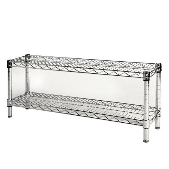 Shelving Inc. 8" d x 18" w Chrome Wire Shelving with 2 Shelves