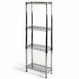 Hart 4-Tier 18 x 36x 53 Ventilated Plastic Storage Shelf Unit, 600 lbs. Capacity, Black