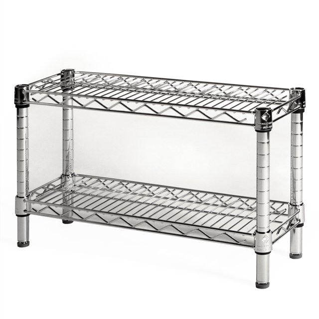 Shelving Inc. 8" d x 24" w Chrome Wire Shelving with 2 Shelves