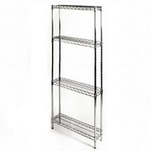 Shelving Inc. 8" d x 24" w x 54" h Chrome Wire Shelving with 4 Shelves