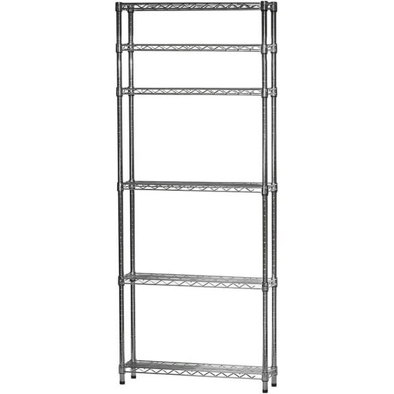 Shelving Inc. 8" d x 24" w x 54" h Chrome Wire Shelving with 6 Shelves, Weight Capacity 800lbs Per Shelf