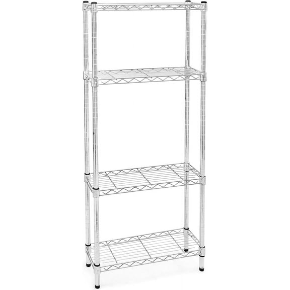 Shelving Inc. 8" d x 24" w x 84" h Chrome Wire Shelving with 4 Tier Shelves, Weight Capacity 800lbs Per Shelf