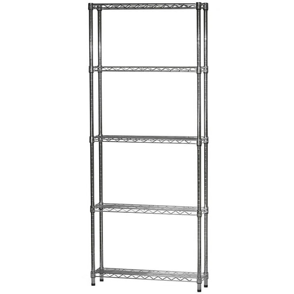 Shelving Inc. 8"d x 24"w x 84"h Chrome Wire Shelving with 5 Shelves
