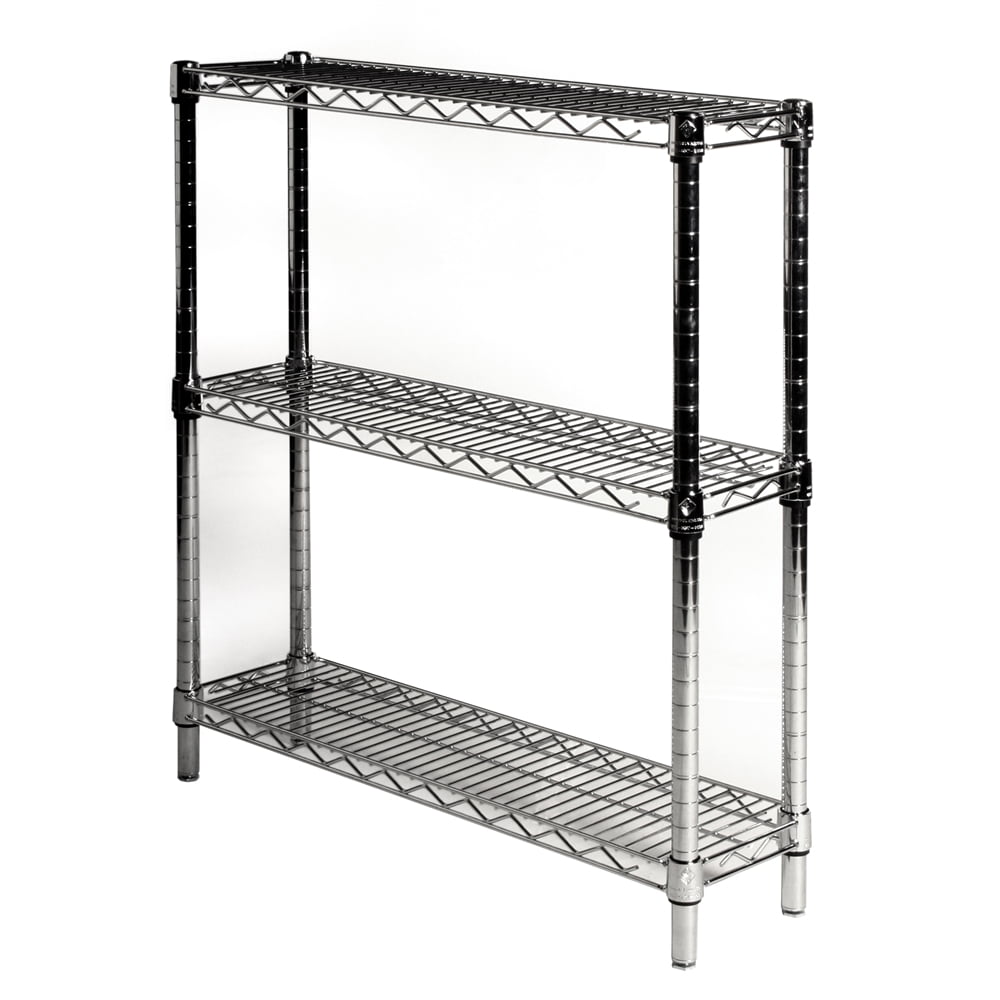 Shelving Inc. 8" d x 30" w Chrome Wire Shelving with 3 Tier Shelves