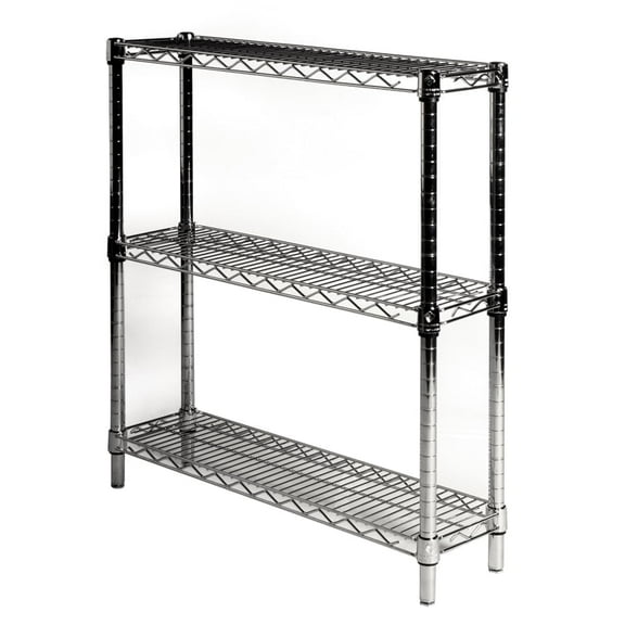 Shelving Inc. 8" d x 30" w Chrome Wire Shelving with 3 Tier Shelves, Weight Capacity 800lbs Per Shelf