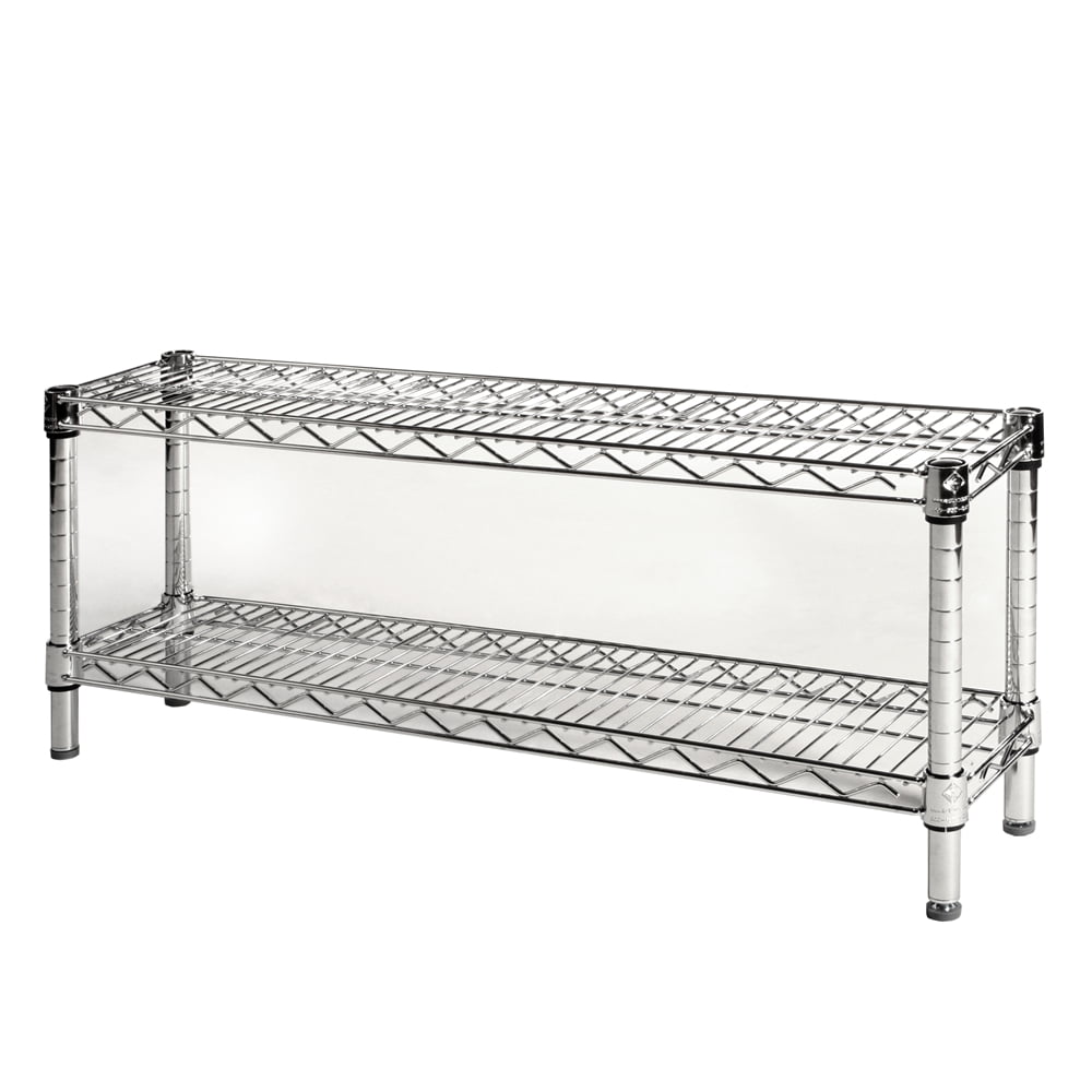 Chrome Wire 2-Tier Kitchen Shelving Unit, 8" x 36"