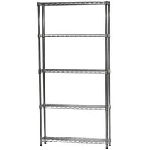 Shelving Inc. 8" d x 36" w x 54" h Chrome Wire Shelving with 5 Shelves