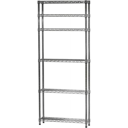 Shelving Inc. 8" d x 36" w x 54" h Chrome Wire Shelving with 6 Tier Shelves, Weight Capacity 800lbs Per Shelf