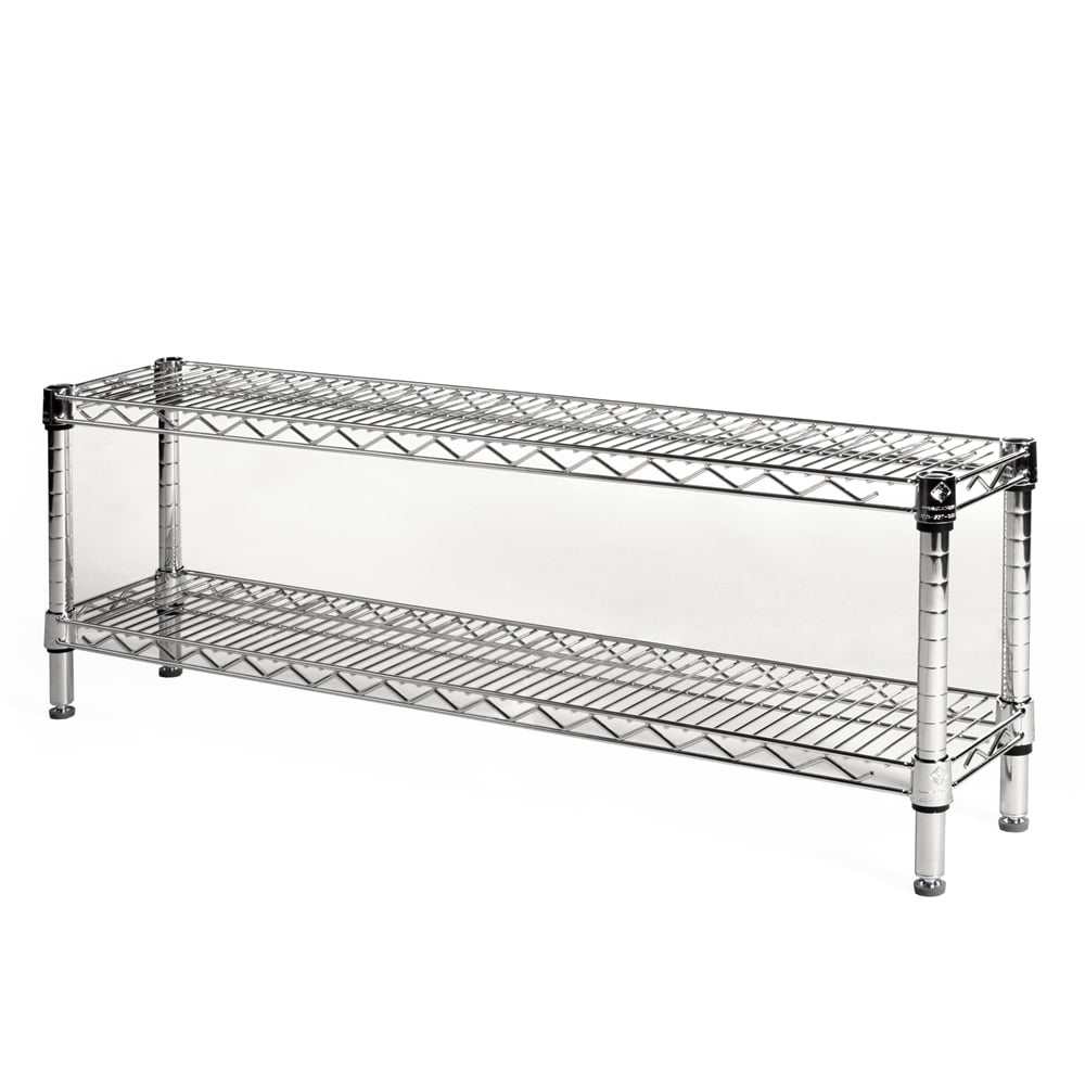 Shelving Inc. 8" d x 42" w Chrome Wire Shelving with 2 Tier Shelves