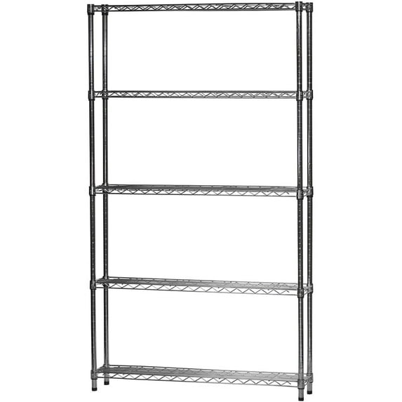 Shelving Inc. 8" d x 42" w x 54" h Chrome Wire Shelving with 5 Tier Shelves, Weight Capacity 800lbs Per Shelf