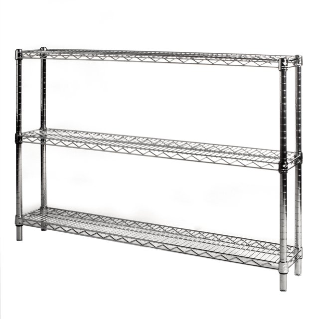 Shelving Inc. 8" d x 48" w Chrome Wire Shelving with 3 Tier Shelves