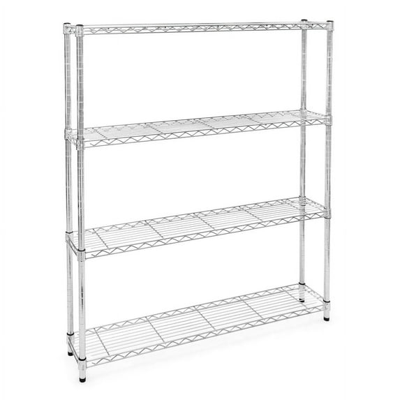 Shelving Inc. 8" d x 48" w x 84" h Chrome Wire Shelving with 4 Tier Shelves, Weight Capacity 800lbs Per Shelf