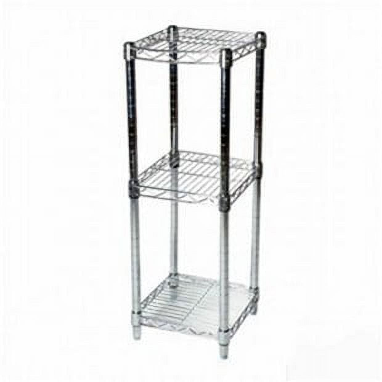 Chrome 3-Tier Wire Shelving Unit, 8" x 8" x 34"