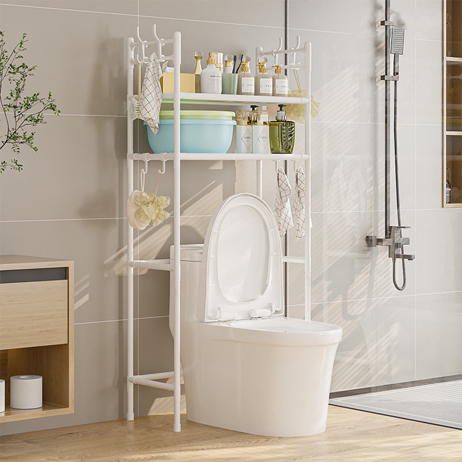 Shelving Over The Toilet, 2 Tier Storage Cabinet Over Toilet, Stainless ...
