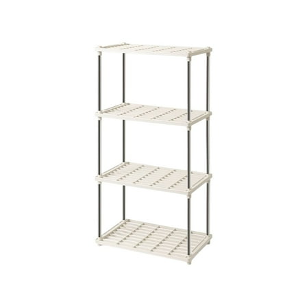 Shelving Unit 4 Tier Shelving Unit Ventilated Storage Rack Light Duty Organizer Stand for Kitchen Pantry Bathroom Garage Home Organization Multifunctional Shelf Storage Rack