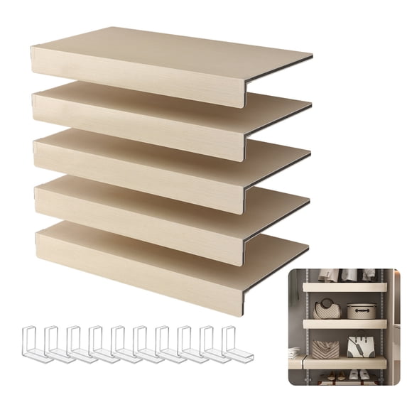 Shelving Units, ( OAK Color ) 5 Pcs Wire Shelf Covers Foamed PVC Wire Rack Covers for Removable Closet (Not Wood) Pantry Shelves for Cabinet Bathroom Kitchen Shelving Decoration, Oak Display Shelves
