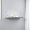 thumbnail image 1 of Shelving Units, Palmer Floating Wall Decor Wall Mounted Rustic Decorative Hanging Metal Bracket Single Shelf for Books, White/, White Display Shelves,Solid Wood Metal Shelving Units, 1 of 5