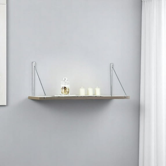 Shelving Units, Palmer Floating Wall Decor Wall Mounted Rustic Decorative Hanging Metal Bracket Single Shelf for Books, White/, White Display Shelves,Solid Wood Metal Shelving Units