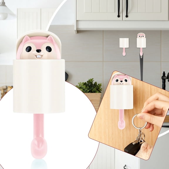 Shelving Units,Squirrel Wall Hook Adhesive Home Cartoon Cute Hanger Key Umbrella Towel Cap Coat Squirrel Sticking Out