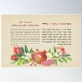 thumbnail image 1 of Shema Israel Hebrew English Jewish Prayer With Pomegranates Poster Wall Art, Modern Wall Decor For Living Room Bedroom, 24x36 UNFRAMED, 1 of 3