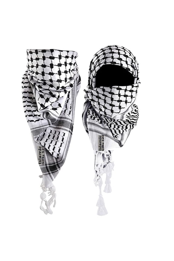 Shemagh Desert Keffiyeh Scarf B+W Shemagh Cotton Arab Keffiyeh Scarf Men Head Neck Face Wrap Cotton Men Military Woven Not Printed Ramadan Gift
