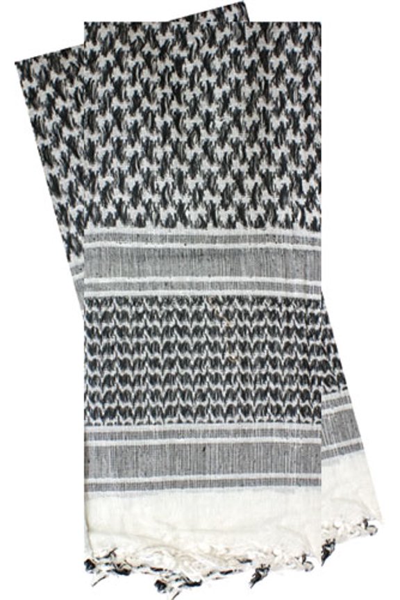 Shemagh Head Wrap White/BLK