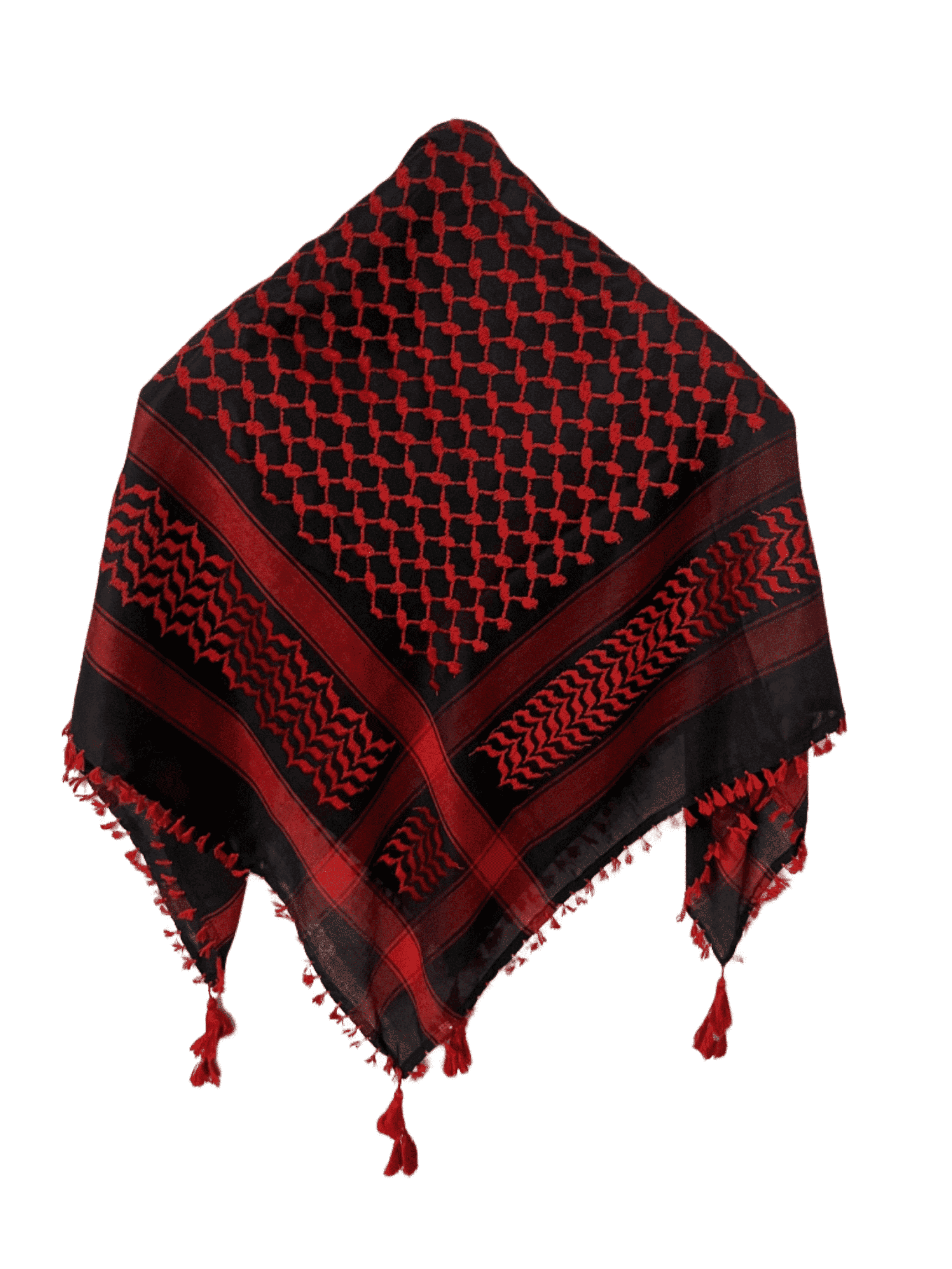 Palestine Red Balck Keffiyeh Shemagh Kufiya Unisex Scarf (48*48 ...