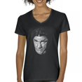 thumbnail image 1 of Shemp The Three Stooges Women's V-Neck T-shirt Funny 3 Wise Guys Retro Classic American Legends Curly Moe Howard Larry Tee, 1 of 7
