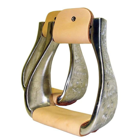 Shenandoah 239401 5 x 5 in. Engraved Roping Stirrups