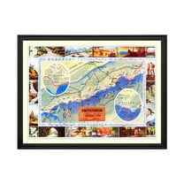 Shenandoah National Park Art, 1947 Vintage Map of Shenandoah National Park History Wall Decor Gift, Old Shenandoah National Park Map - 24" x 18" Black Framed Print