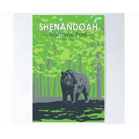 Shenandoah National Park Black Bear Vintage Poster Home Decor Office Wall Art Living Room Decor, Paper Poster Only