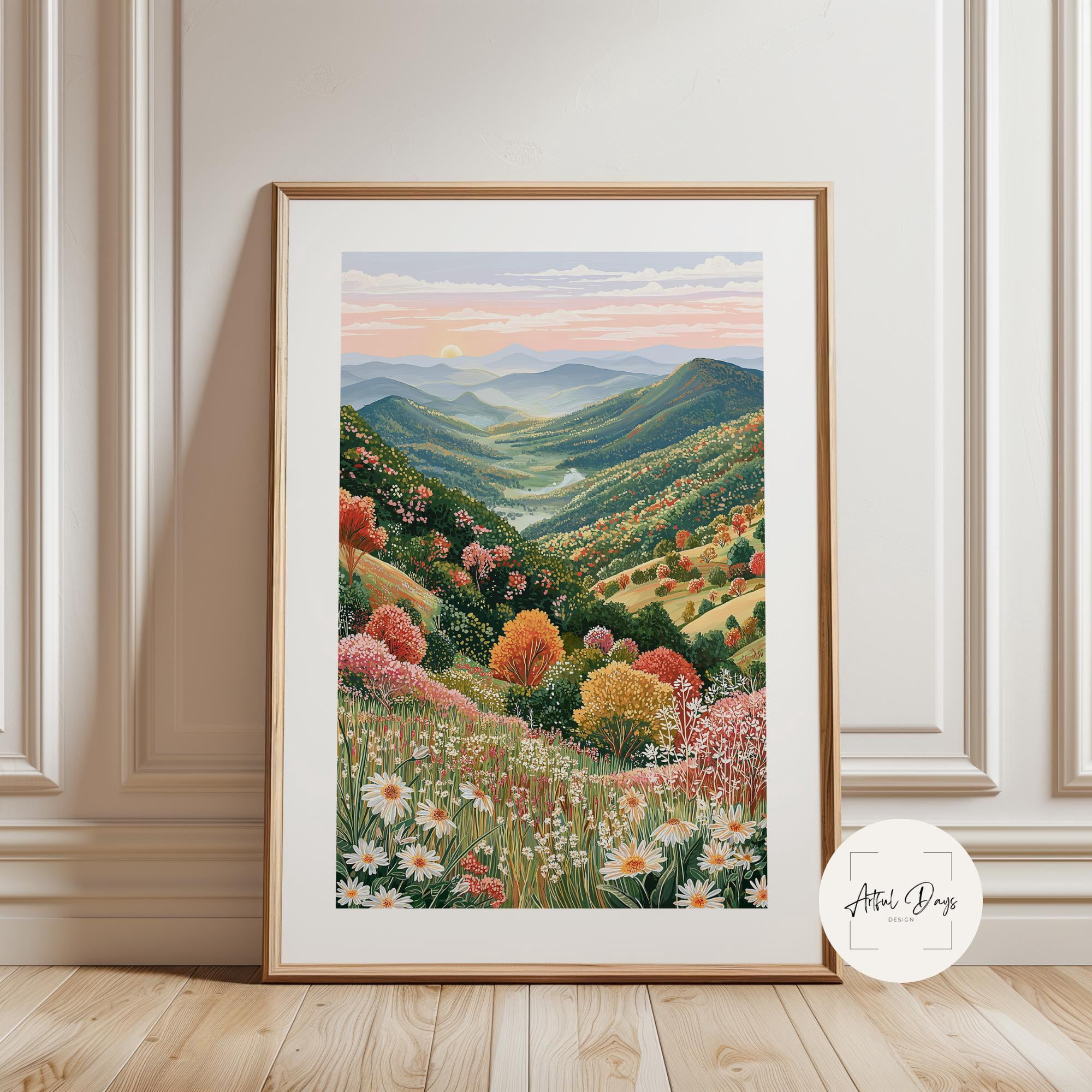 Blue Ridge Poster Shenandoah National Park Poster, Blue Ridge Mountains Wall Art, Autumn ...