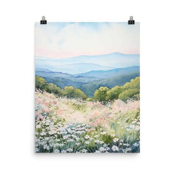 Shenandoah National Park Print, Blue Ridge Mountains Wall Art, Virginia Travel Poster, Spring Blossoms Nature Decor, Us Landscape Home Decor #3981, Unframed Poster Size 8x12