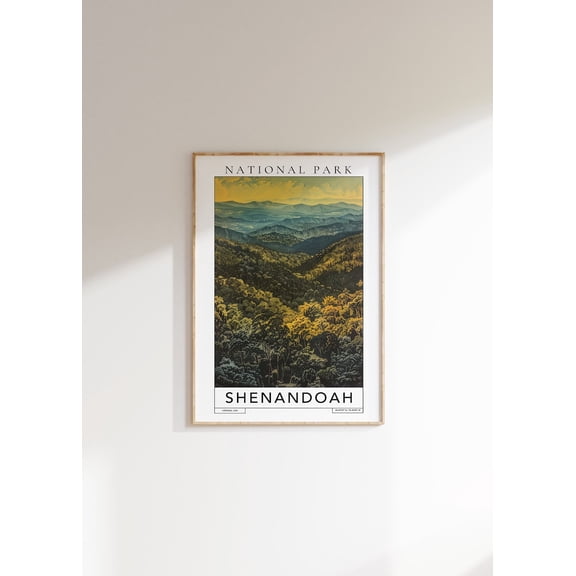 Shenandoah National Park Travel Poster Poster, Unframed Canvas Size 8x12