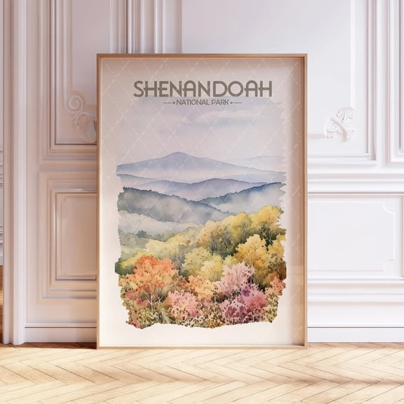 Shenandoah National Park Virginia Usa Pastel Travel Poster, Unframed Size 8x12
