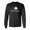 thumbnail image 1 of Shenanigans Patricks Day Gift Sarcastic Humor Novelty Men's Long Sleeve Shirts, 1 of 3