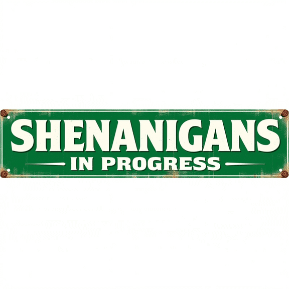 Shenanigans Sign 16*4 Inches "SHENANIGANS IN PROGRESS" Living Room Game Room Funny Decor
